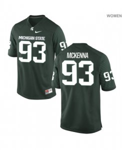 Women's Michigan State Spartans NCAA #93 Jack McKenna Green Authentic Nike Stitched College Football Jersey NZ32W84XO